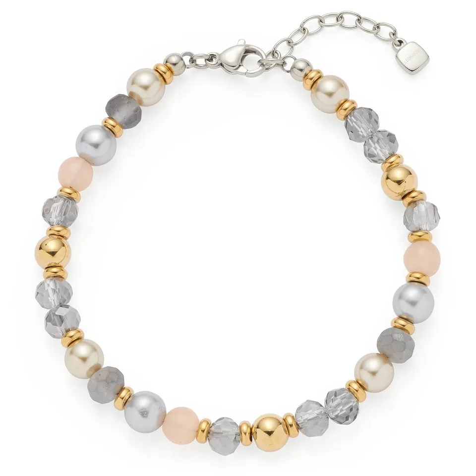 leonardo-clip-mix-hilde-bracelet-perles-gris-dor image 1