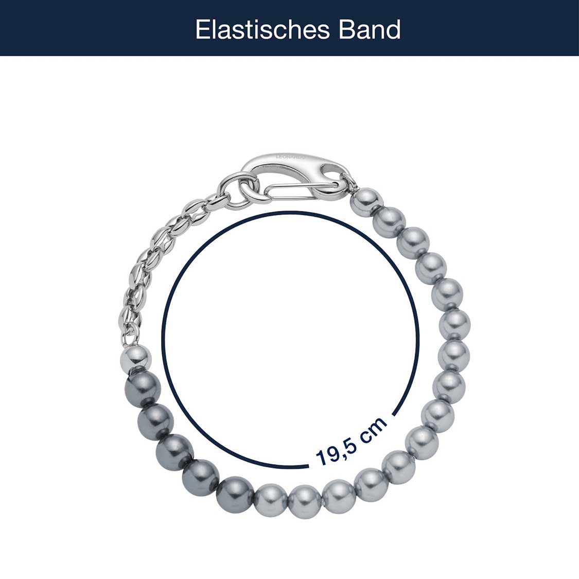 leonardo-dominique-bracelet-perles-gris-argent image 4