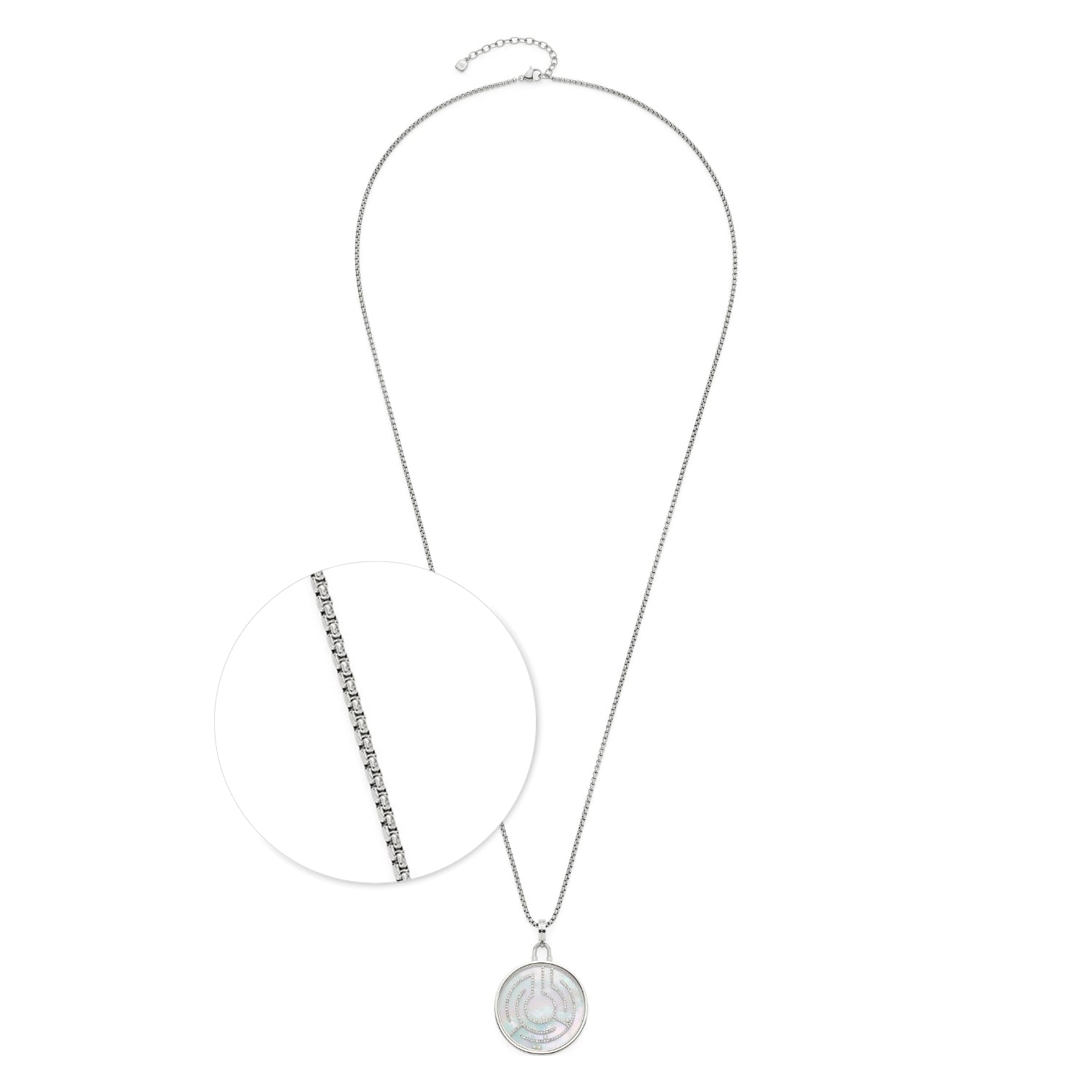 leonardo-joy-collier-long-80-cm-argent-labyrinthe image 1