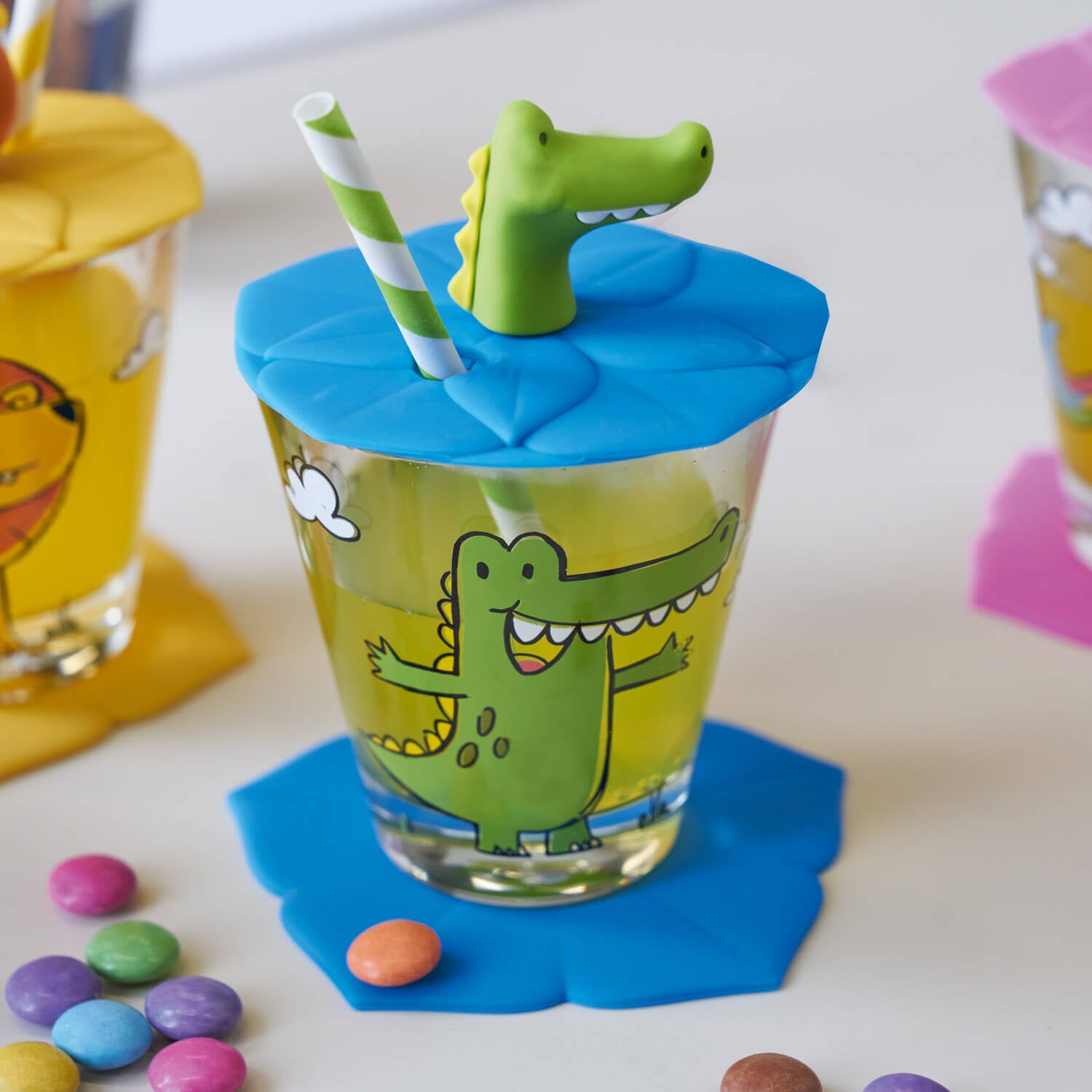 leonardo-bambini-couvercle-verre-9-cm-crocodile-bleu image 3