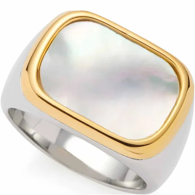 leonardo-pirella-bague-17-nacre-blanche-bicolore image 1