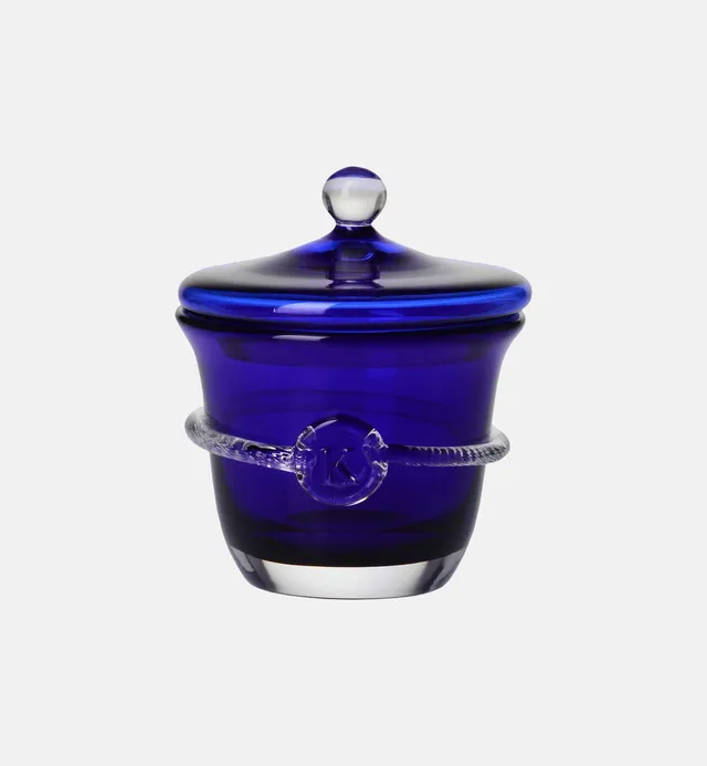 krosno-aurelia-sucrier-cristal-bleu-cobalt-avec-couvercle image 1
