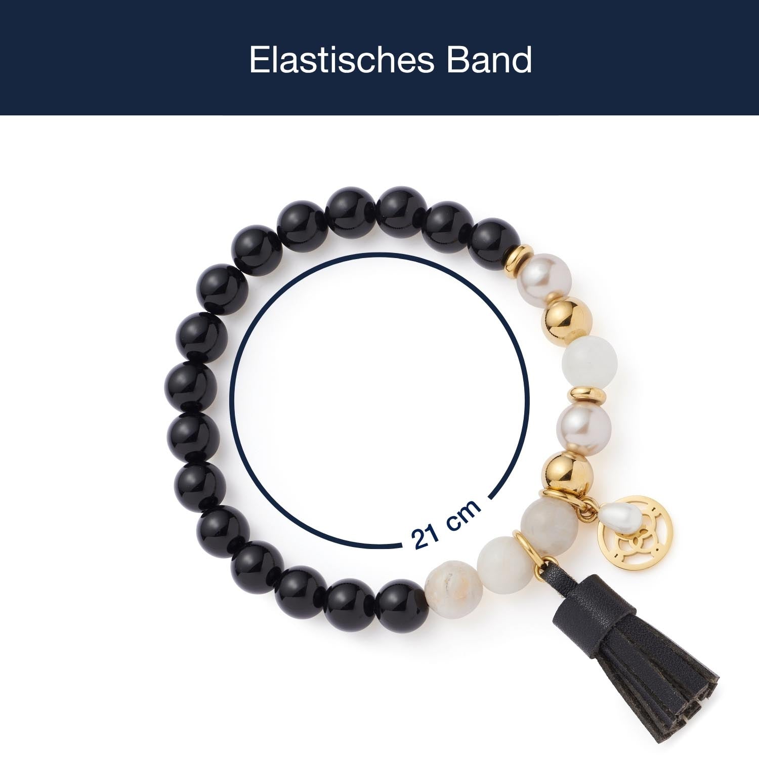 leonardo-eve-bracelet-boho-agate-pompon-noir image 4
