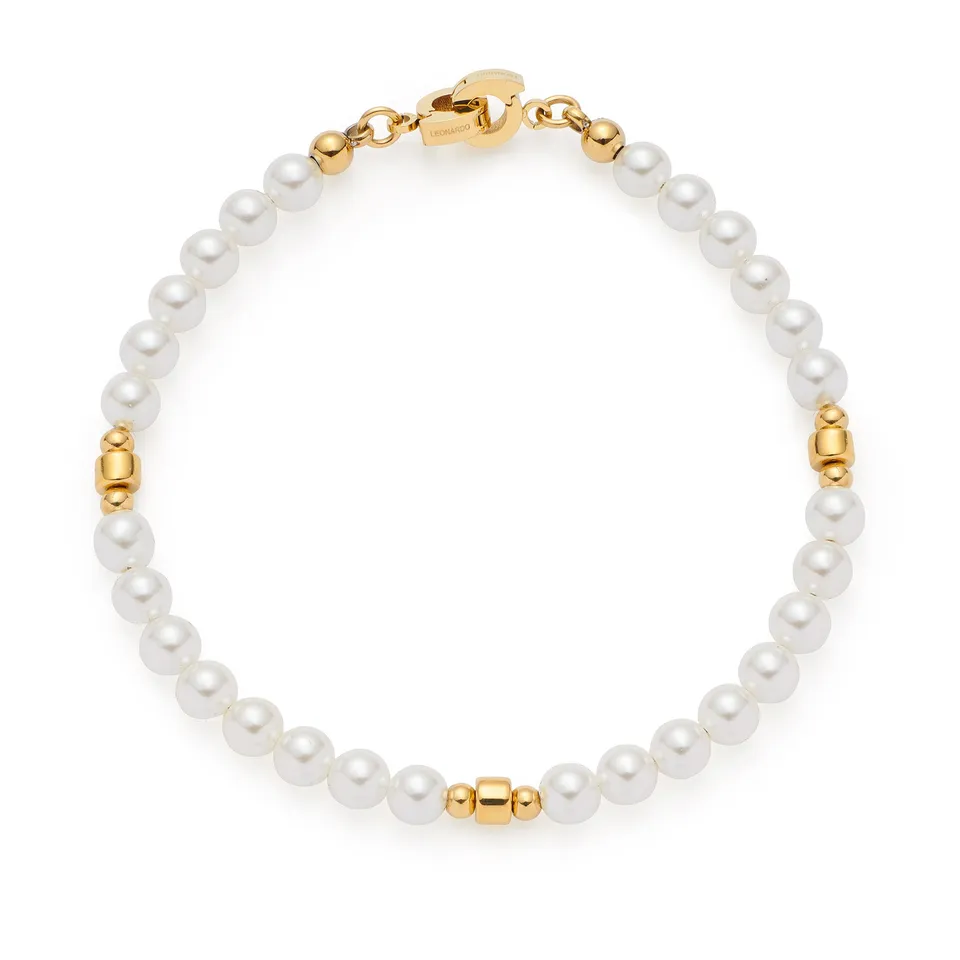leonardo-christa-clip-mix-bracelet-dor-perles-blanches image 1