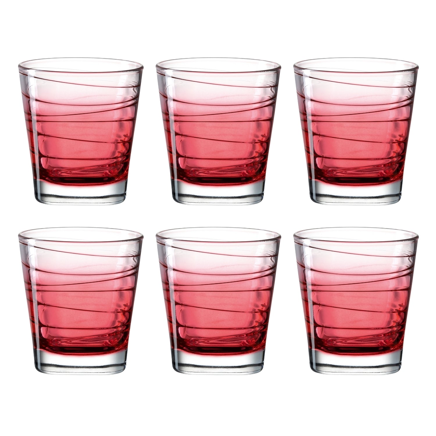 leonardo-vario-struttura-verre-eau-250-ml-rouge-lot-de-6 image 1