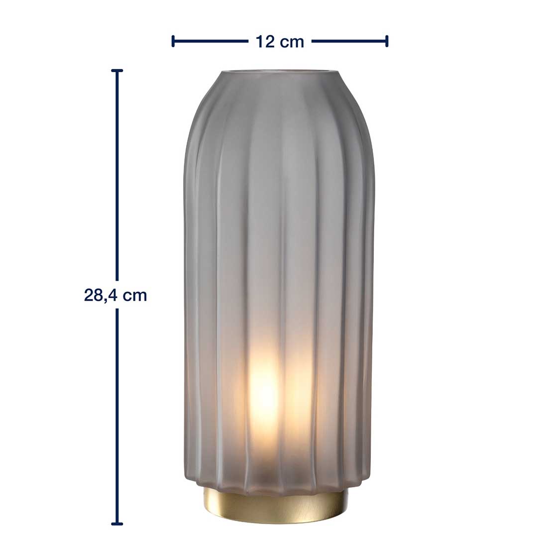 leonardo-silenzio-lampe-led-gris-satin-28-cm-socle-dor image 3
