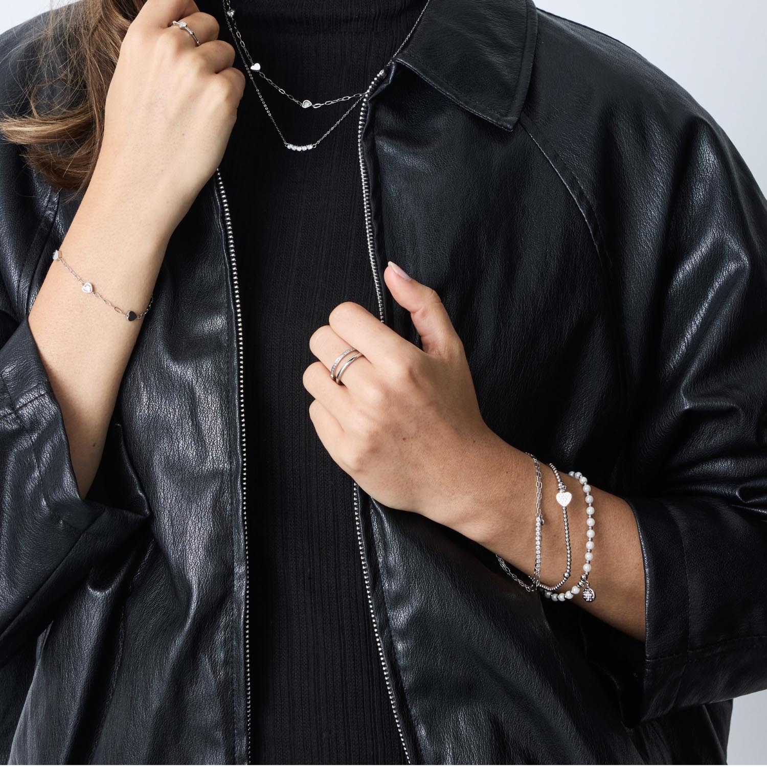 leonardo-tini-bracelet-acier-coeur-zirconia image 2
