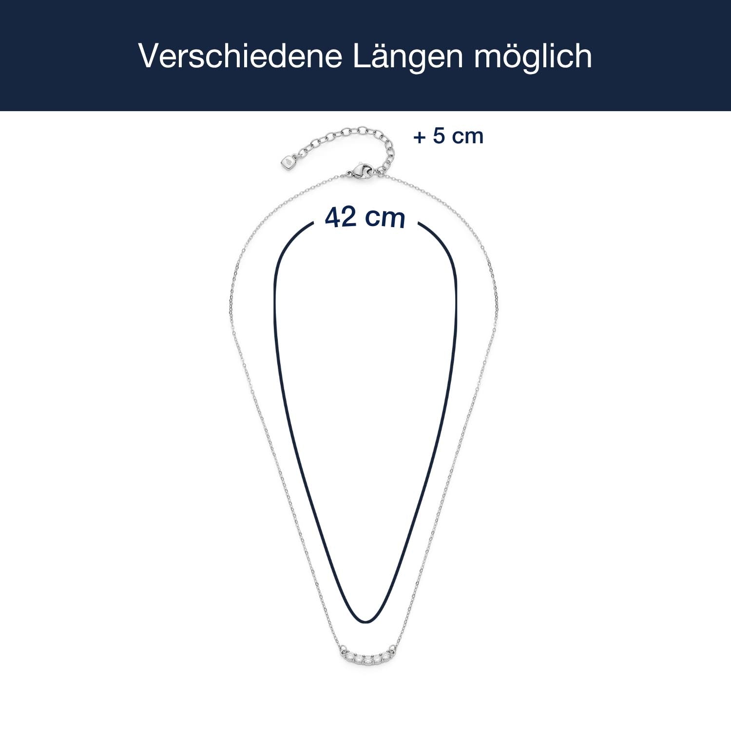 leonardo-tini-ciao-collier-acier-42-cm-zirconia image 4