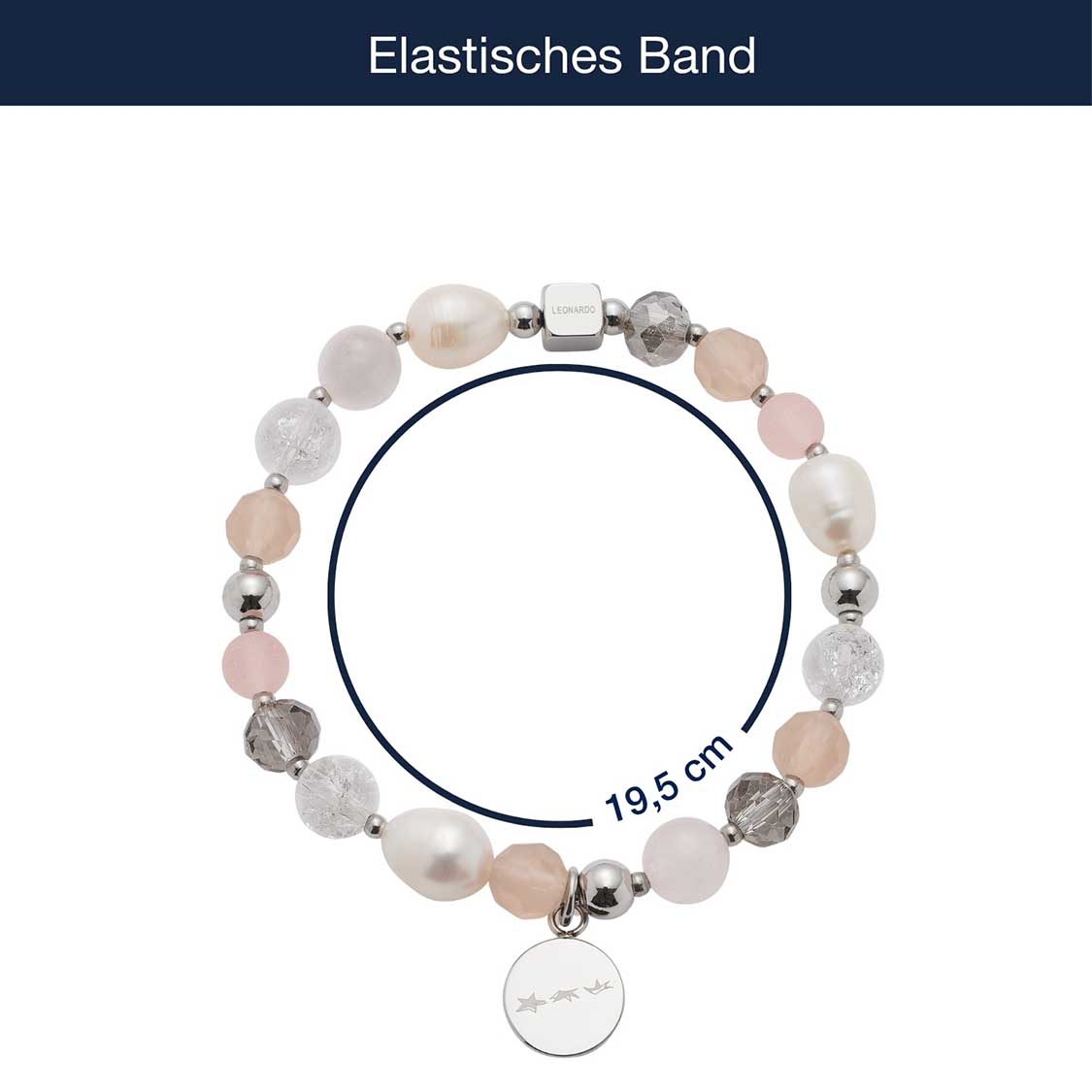 leonardo-hope-bracelet-argent-ros-perles-gravable image 4