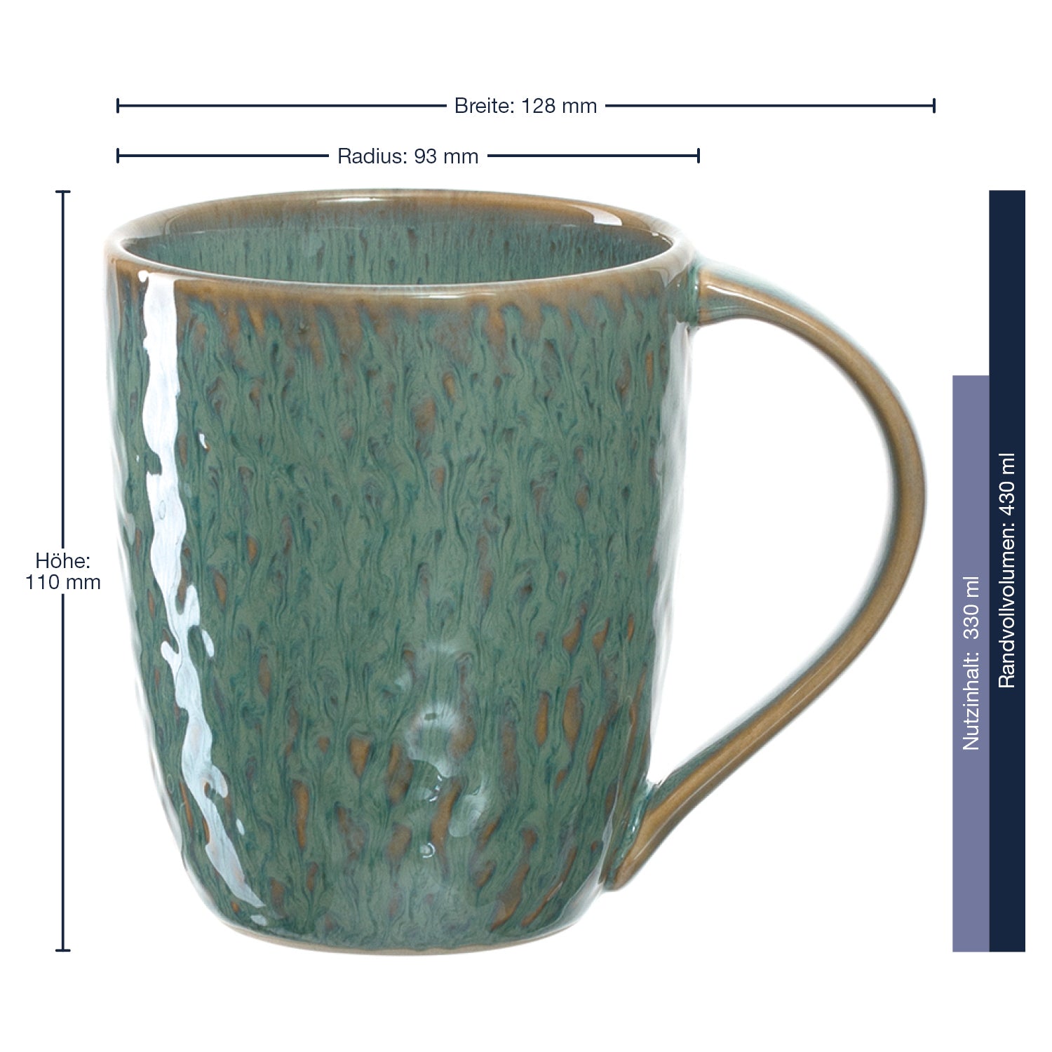 leonardo-matera-tasse-c-ramique-430-ml-vert-lot-de-6 image 2
