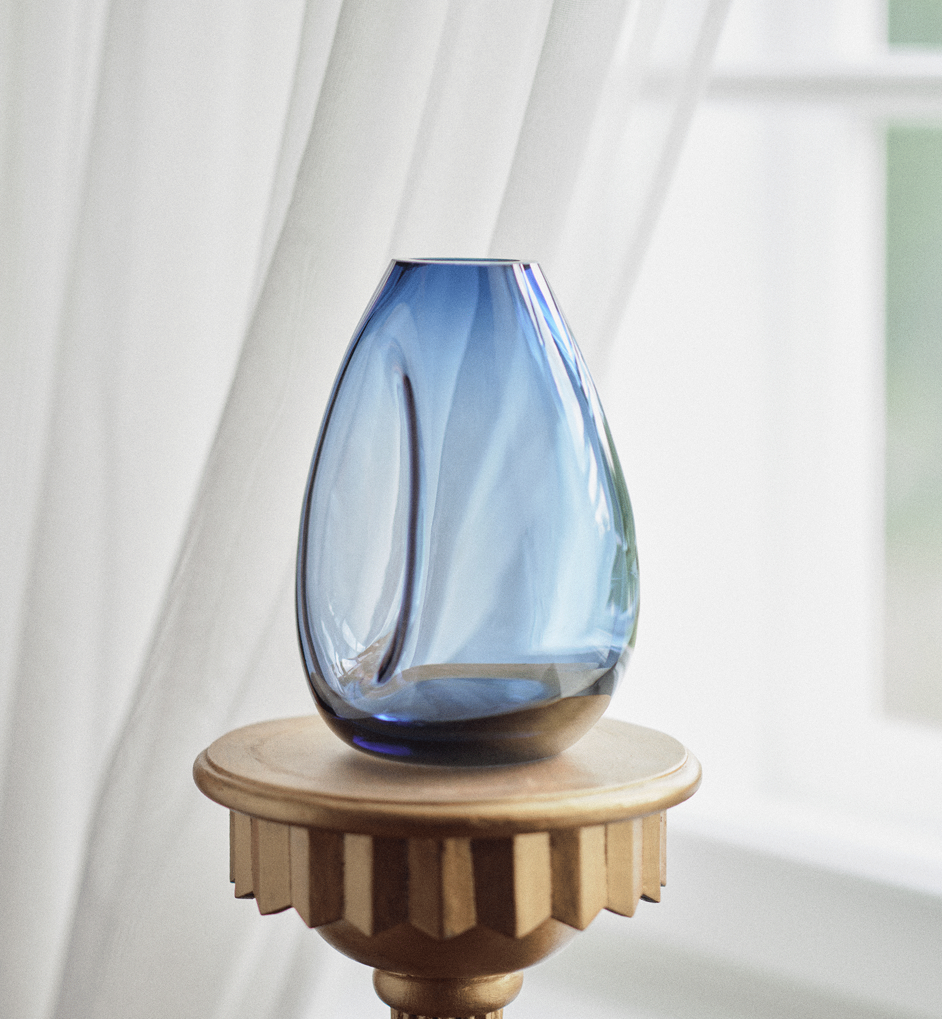 krosno-flow-vase-cristal-20-cm-bleu-marine image 8
