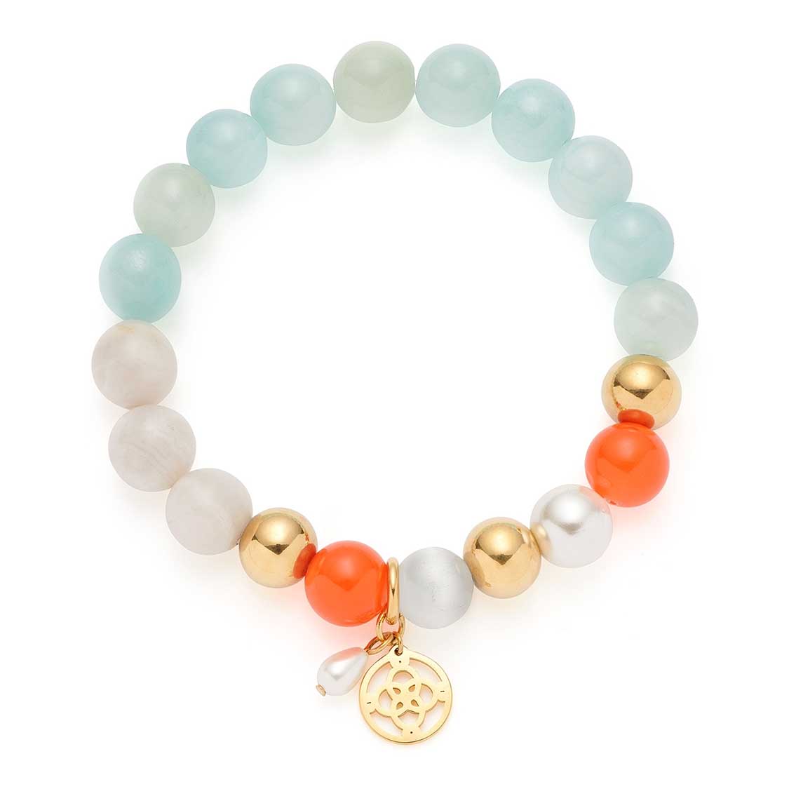 leonardo-solera-bracelet-dor-bleu-perles image 1
