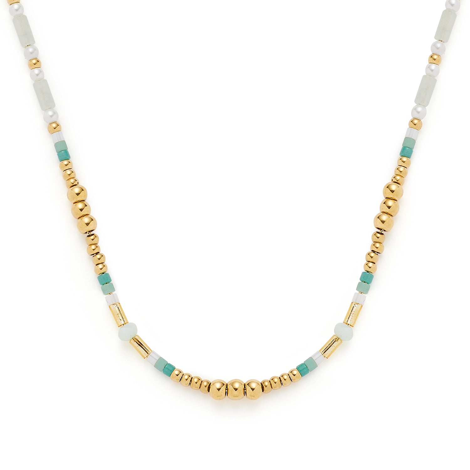 leonardo-lilly-collier-42-cm-dor-perles-turquoise-ciao image 2