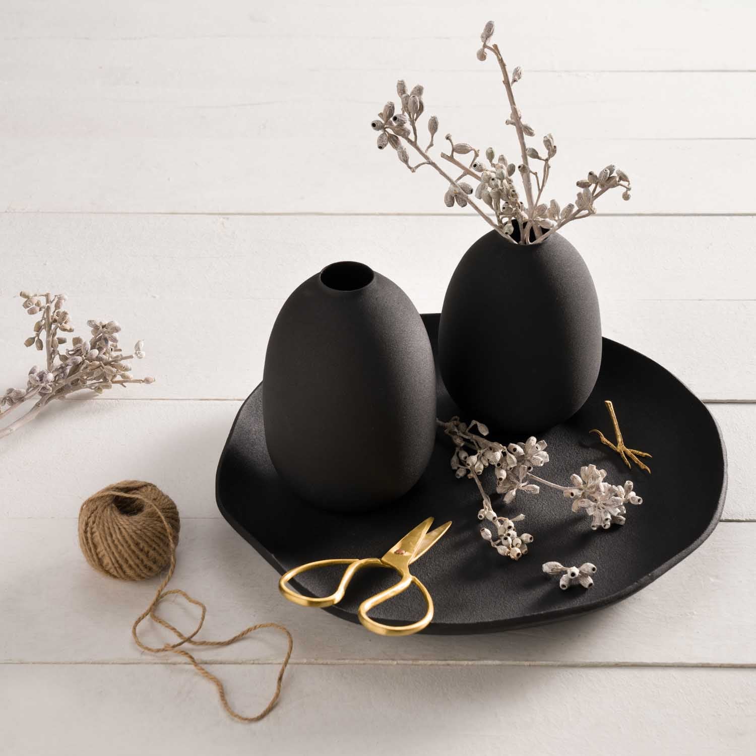 leonardo-casolare-vase-16-cm-noir-m-tal-ovale image 4