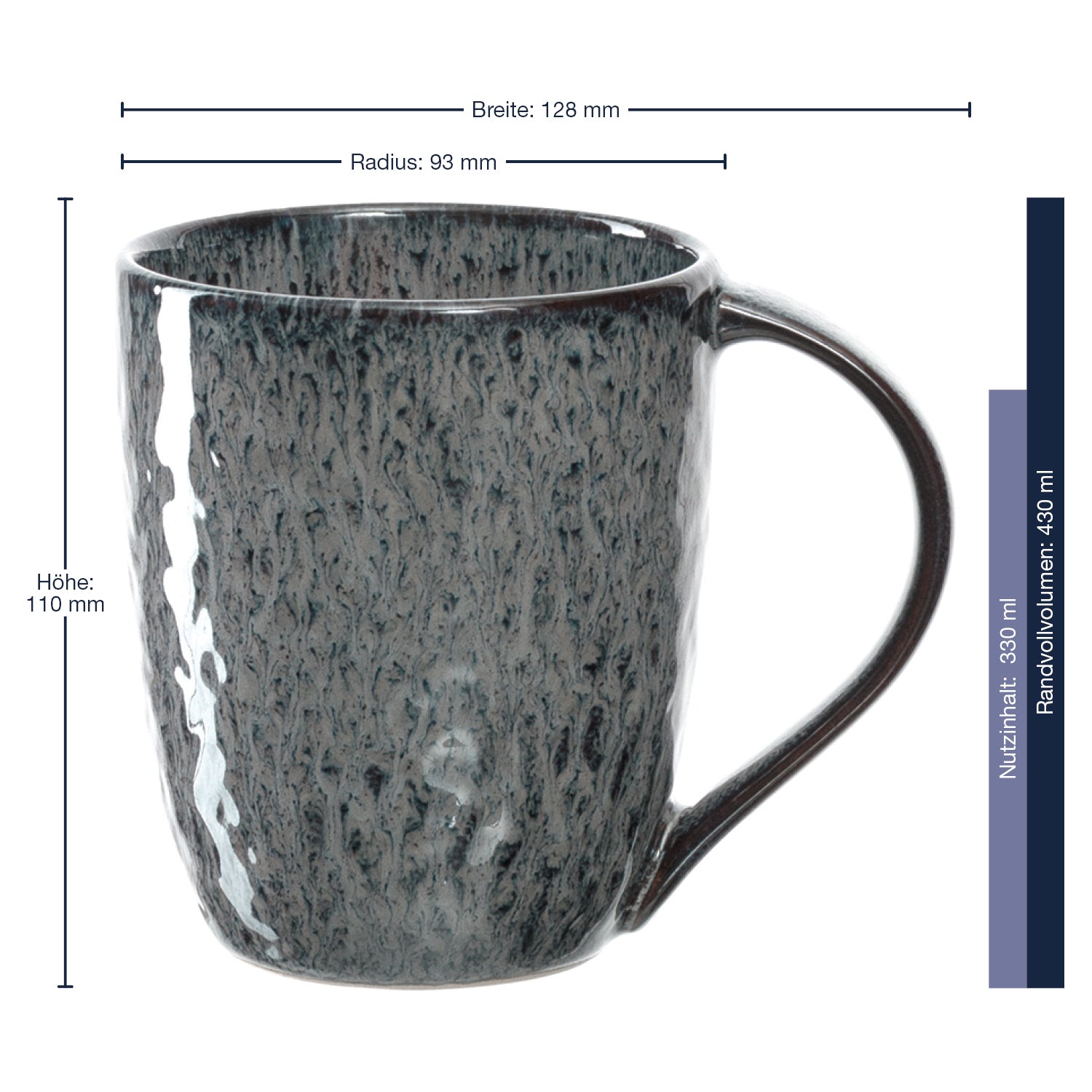 leonardo-matera-tasse-c-ramique-anthracite-430-ml-lot-6 image 2