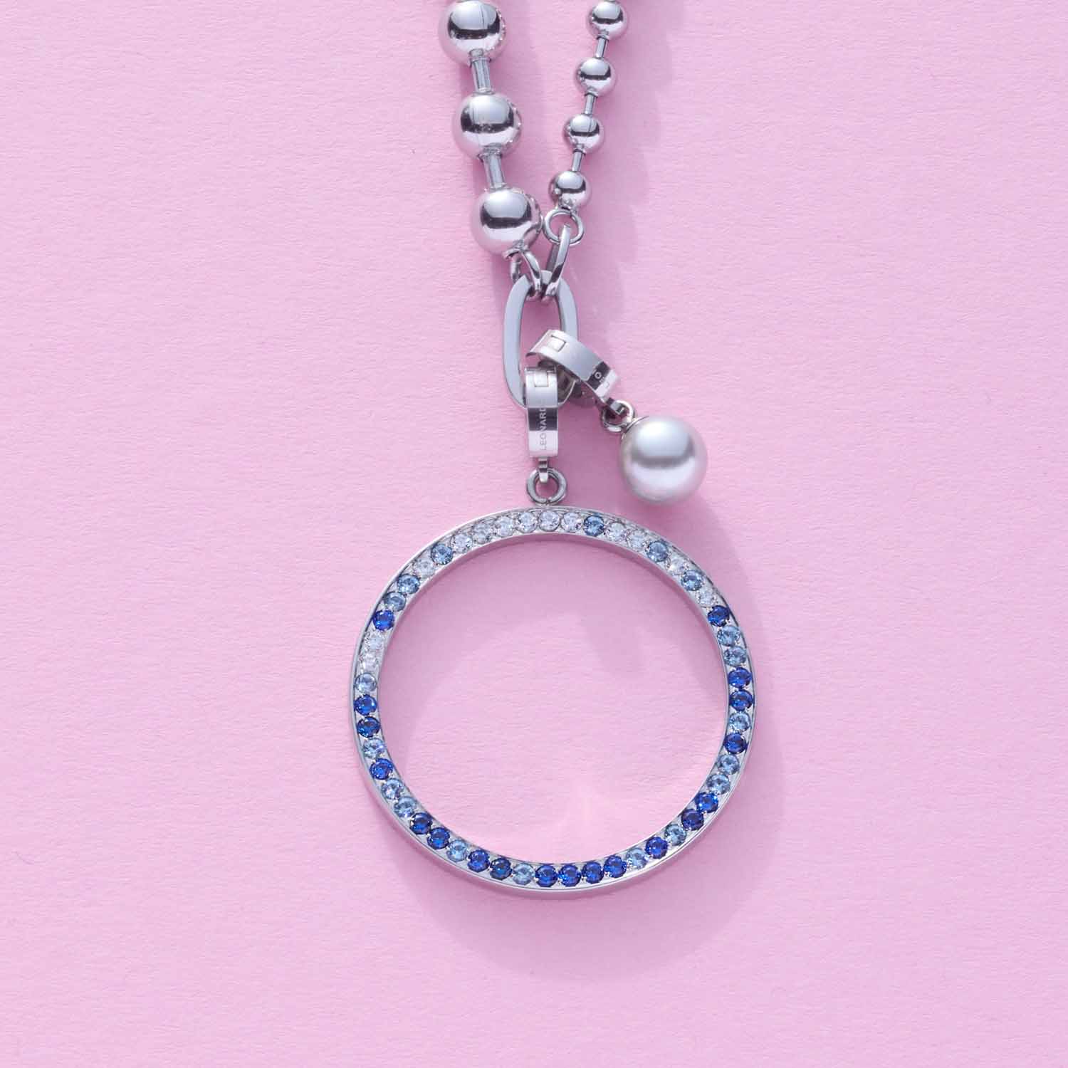 leonardo-clip-mix-clarence-pendentif-rond-bleu-zircon image 3