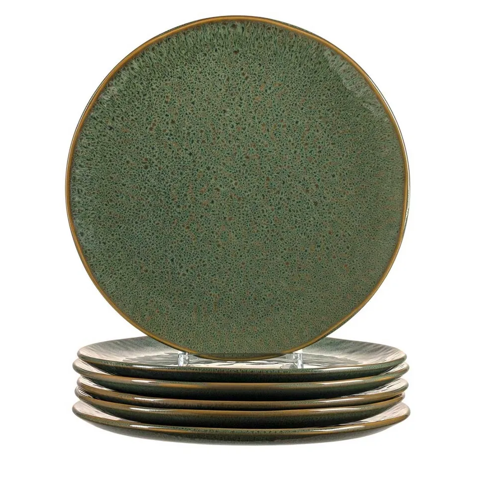 leonardo-matera-assiette-c-ramique-verte-27-cm-lot-de-6 image 1