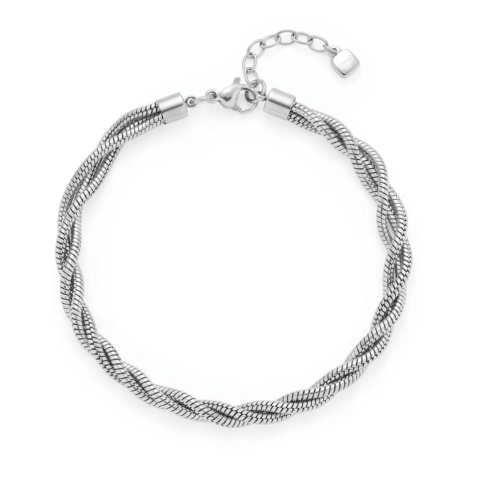 leonardo-sue-bracelet-acier-argent-cha-ne-serpent-r-glable image 1