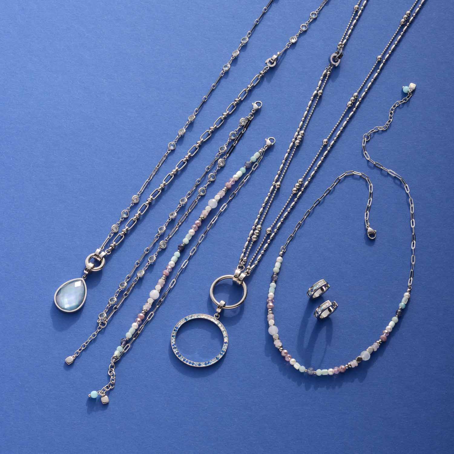 leonardo-clip-mix-clarence-pendentif-rond-bleu-zircon image 5