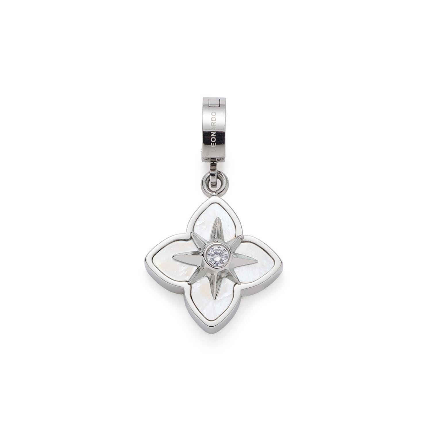 leonardo-clip-mix-reija-pendentif-acier-nacre-blanc-16-mm image 1