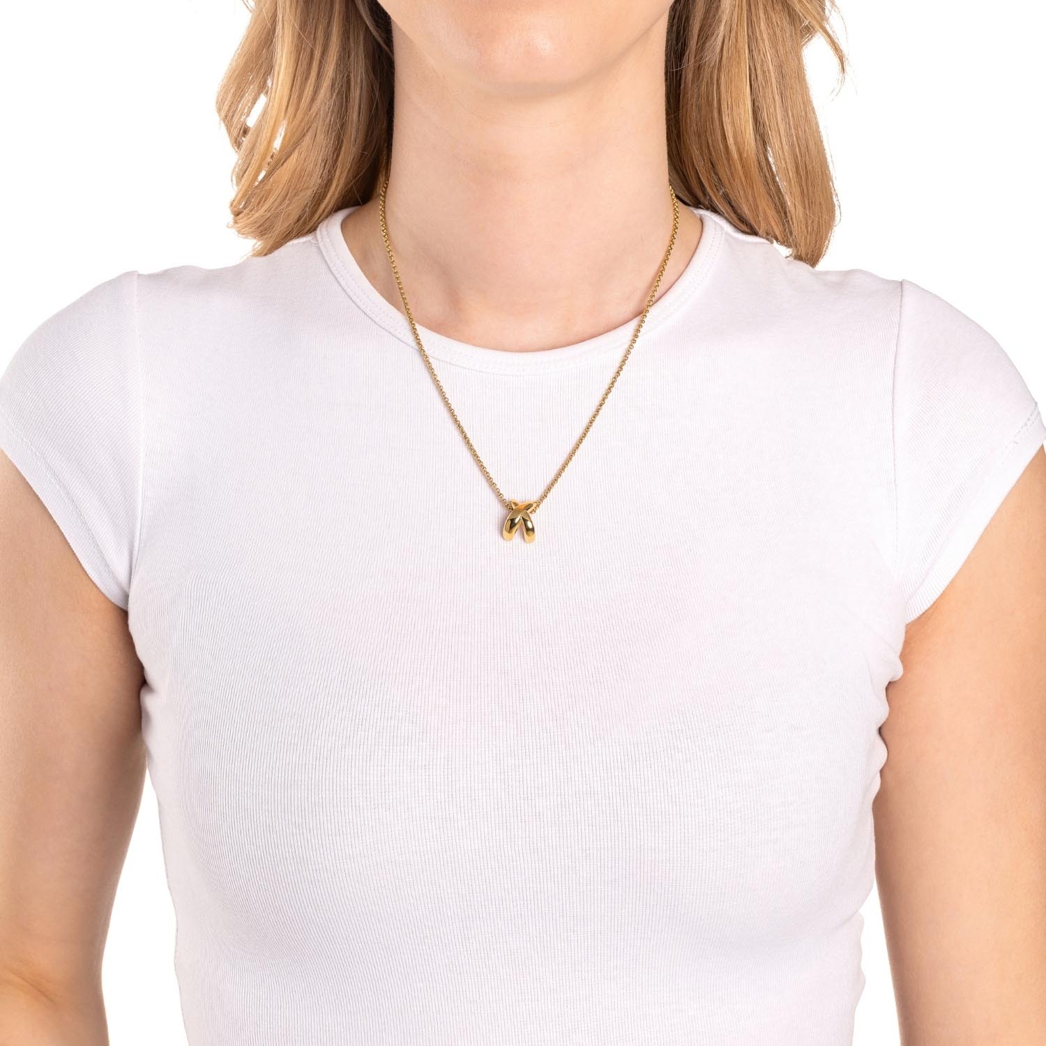 leonardo-sophie-45-cm-collier-acier-dor-croix image 3
