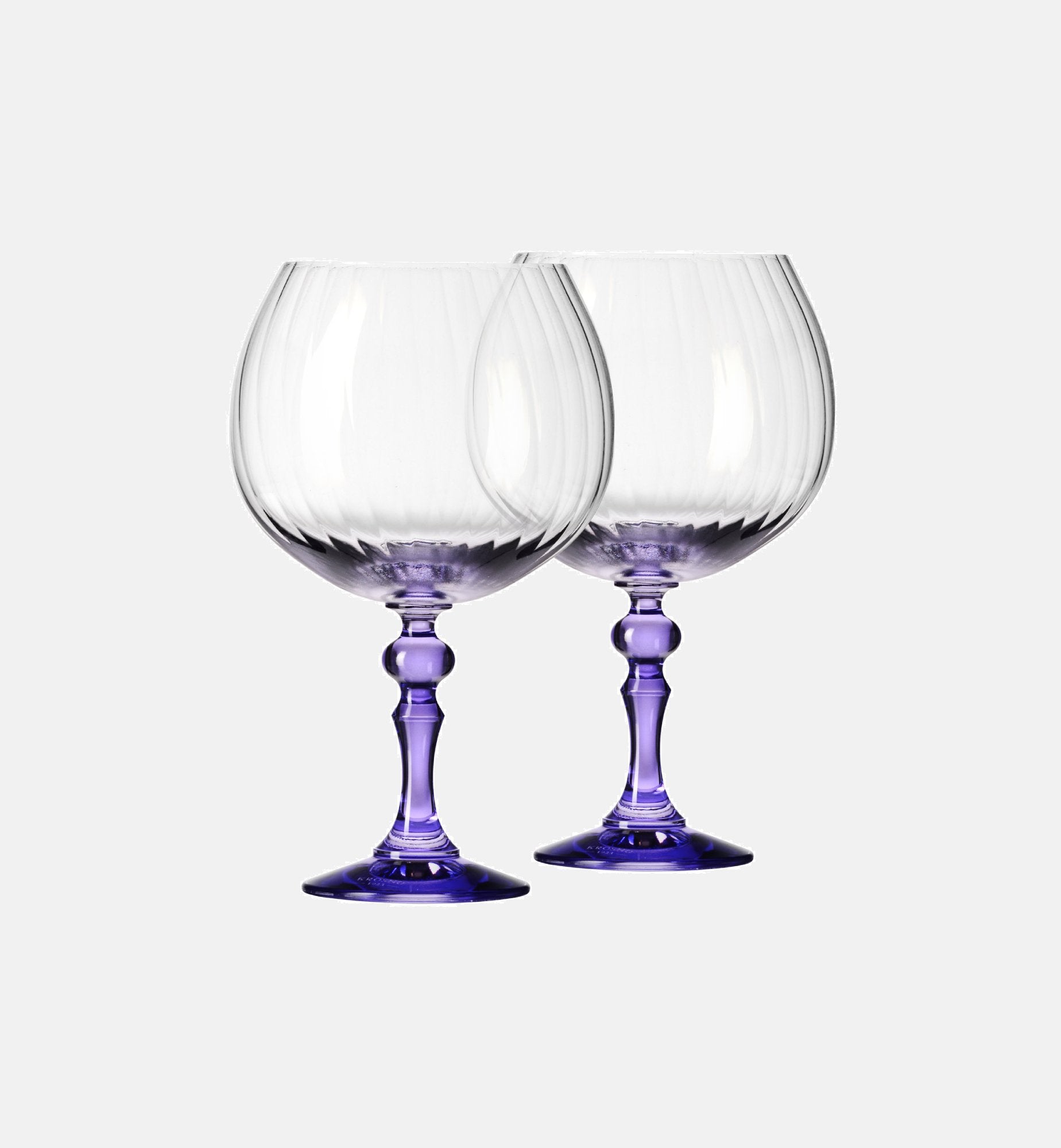 krosno-bubble-verre-gin-660-ml-pied-violet-stri image 2