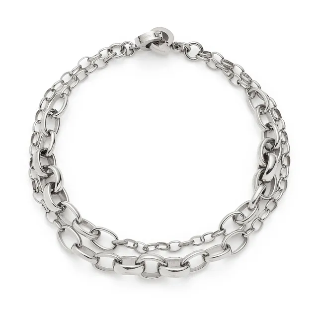 leonardo-suzanne-clip-mix-bracelet-argent-double image 1