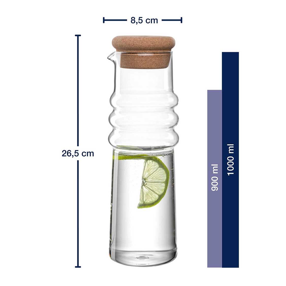 leonardo-sole-carafe-en-verre-0-9-l-bouchon-en-li-ge image 3