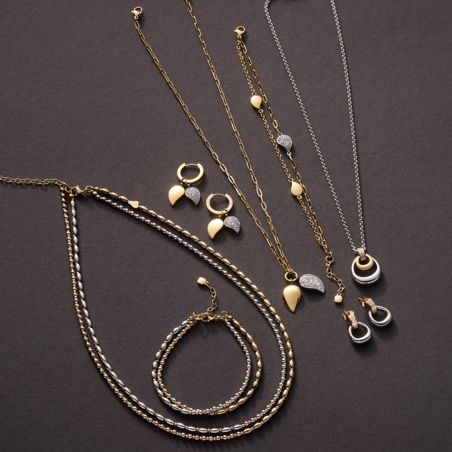 leonardo-livia-collier-pendentif-bicolore-45-cm-zircon image 6