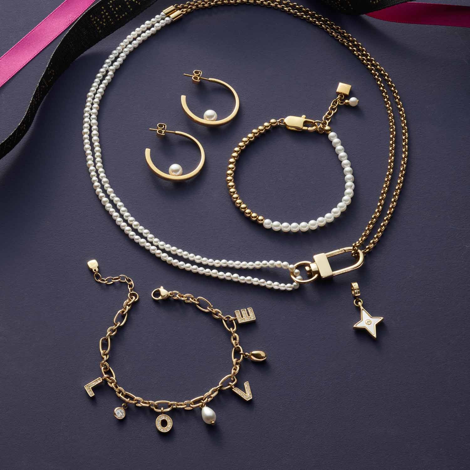 leonardo-otella-ciao-bracelet-dor-charms-love-perle image 4