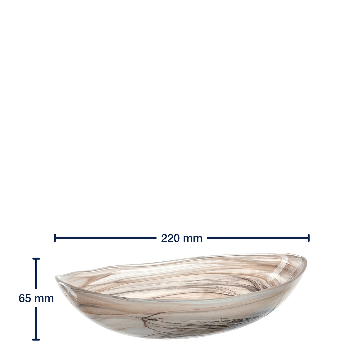 leonardo-alabastro-coupe-verre-beige-ovale-22-cm image 2