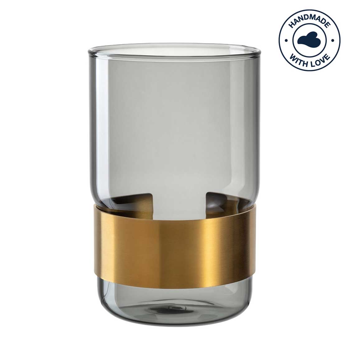 leonardo-silenzio-vase-gris-15-cm-verre image 1