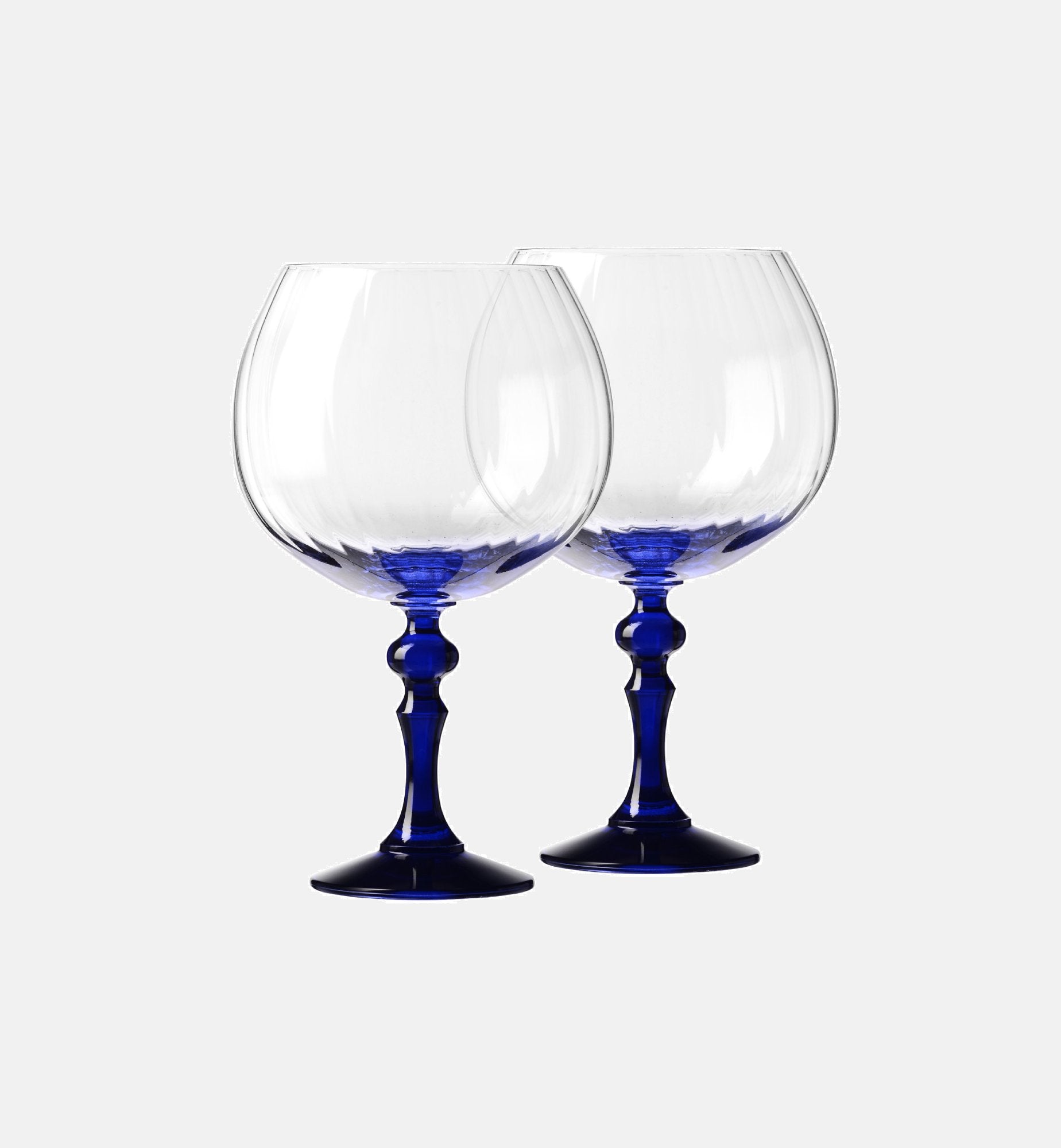 krosno-bubble-verre-gin-660-ml-pied-bleu-marine-stri image 2