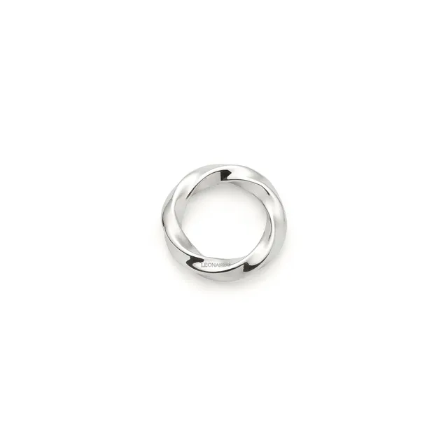 leonardo-lotti-clip-mix-bague-acier-torsad-argent image 1