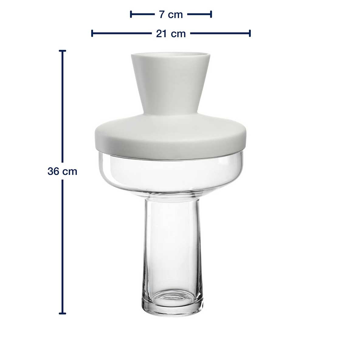 leonardo-riva-vase-blanc-36-cm-verre-insert-porcelaine image 3