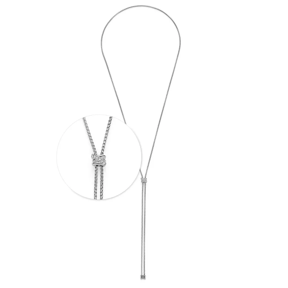 leonardo-daria-90-cm-collier-acier-zirconia image 1