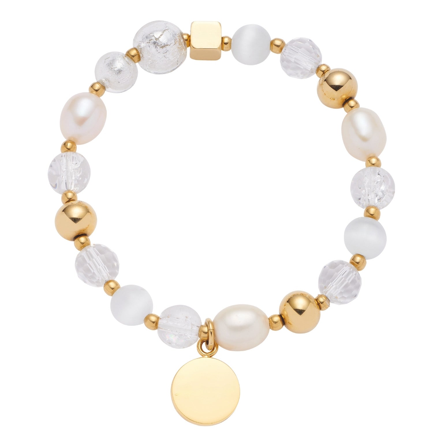 leonardo-hope-bracelet-dor-gravure-perles-nacre image 2
