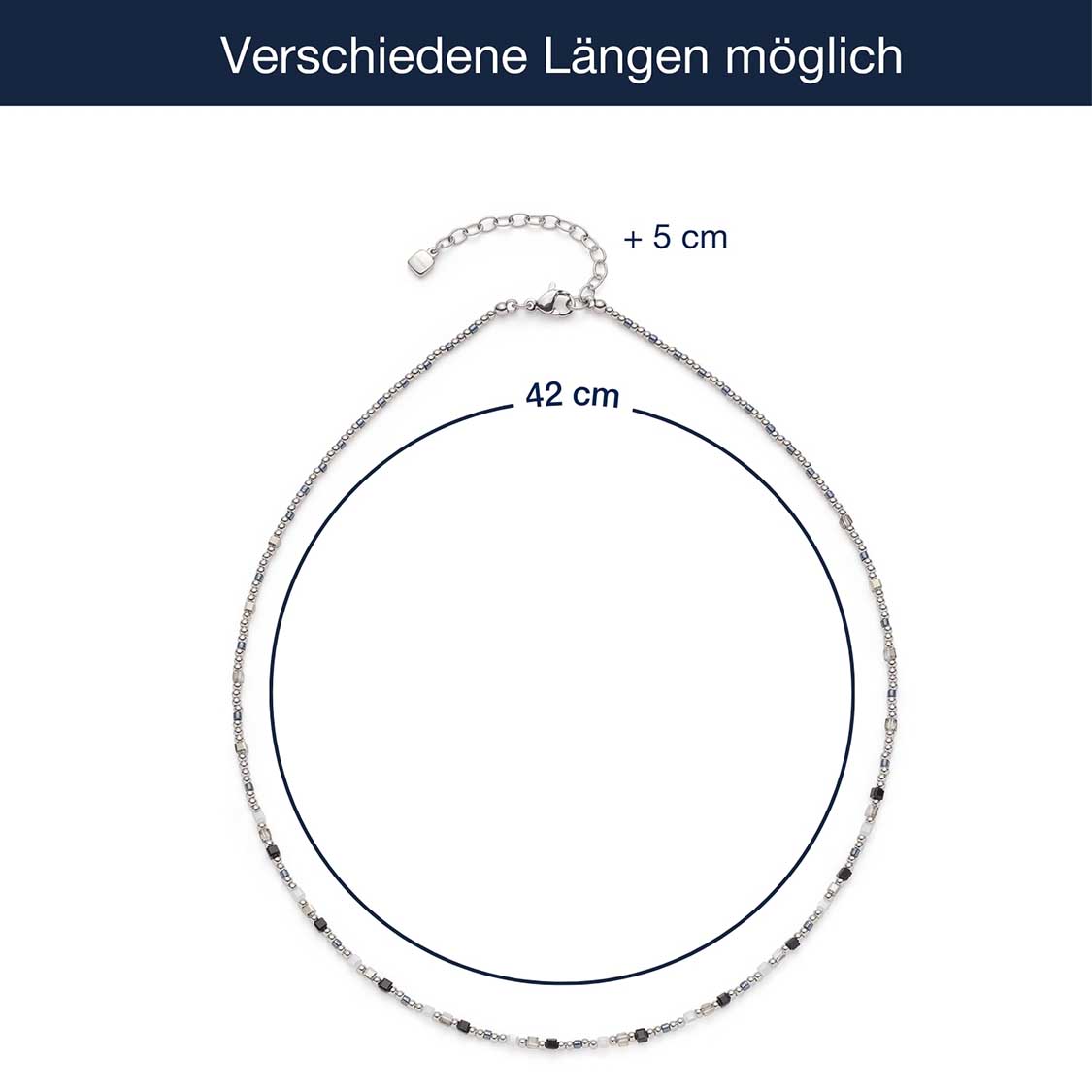 leonardo-lizo-collier-perles-noir-blanc-42-cm image 5