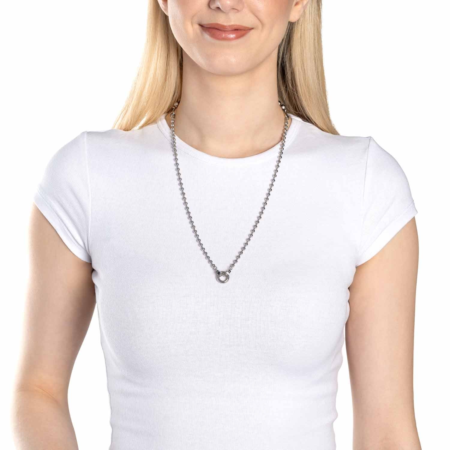 leonardo-dotty-clip-mix-collier-boules-argent-60-cm image 3