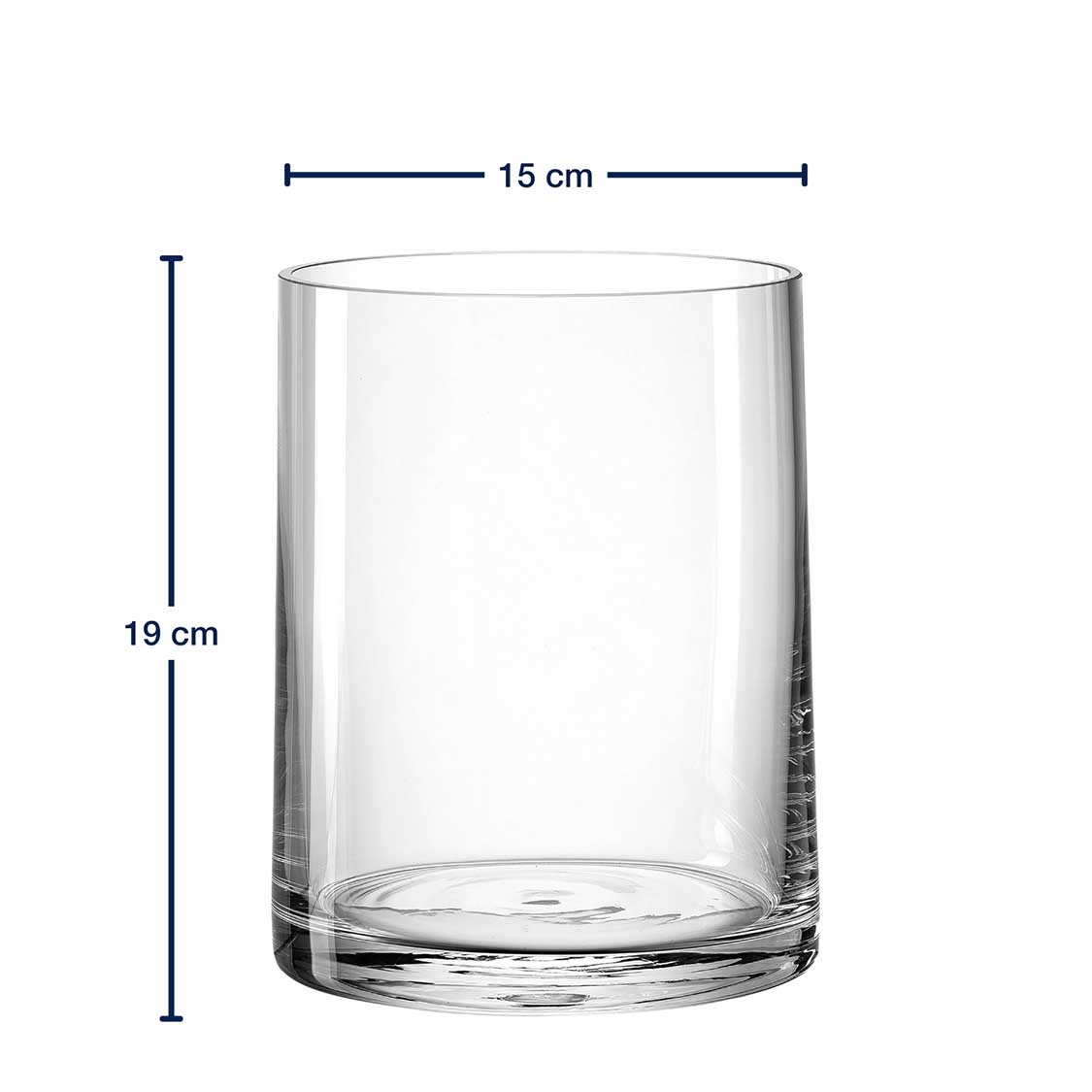 leonardo-novara-petit-vase-verre-19-cm-conique-transparent image 3
