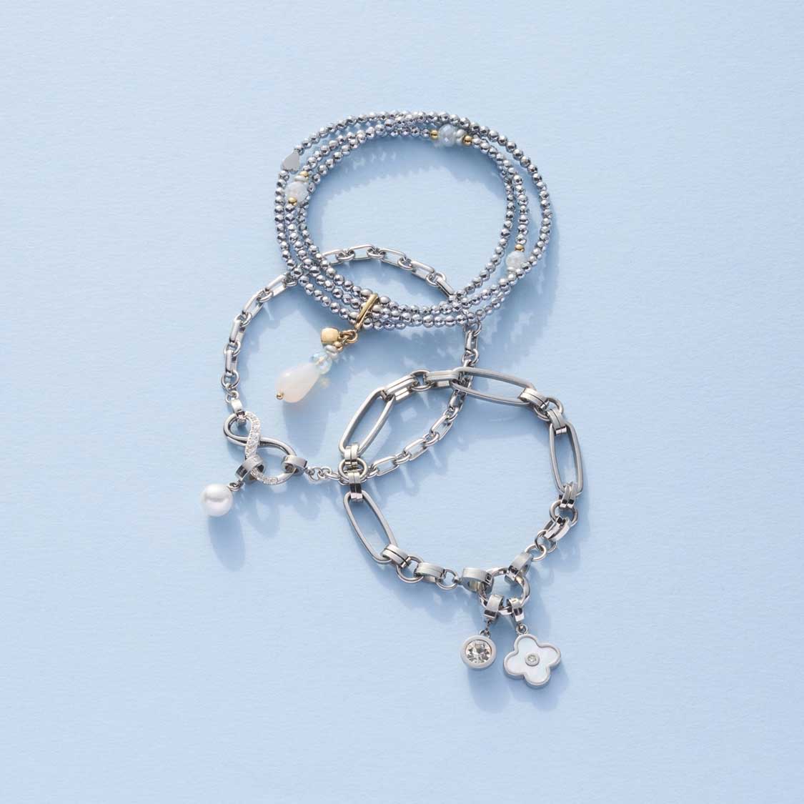 leonardo-noura-bracelet-clip-mix-argent image 2