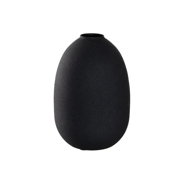 leonardo-casolare-vase-19-cm-noir-m-tal-ovale-d-co image 1