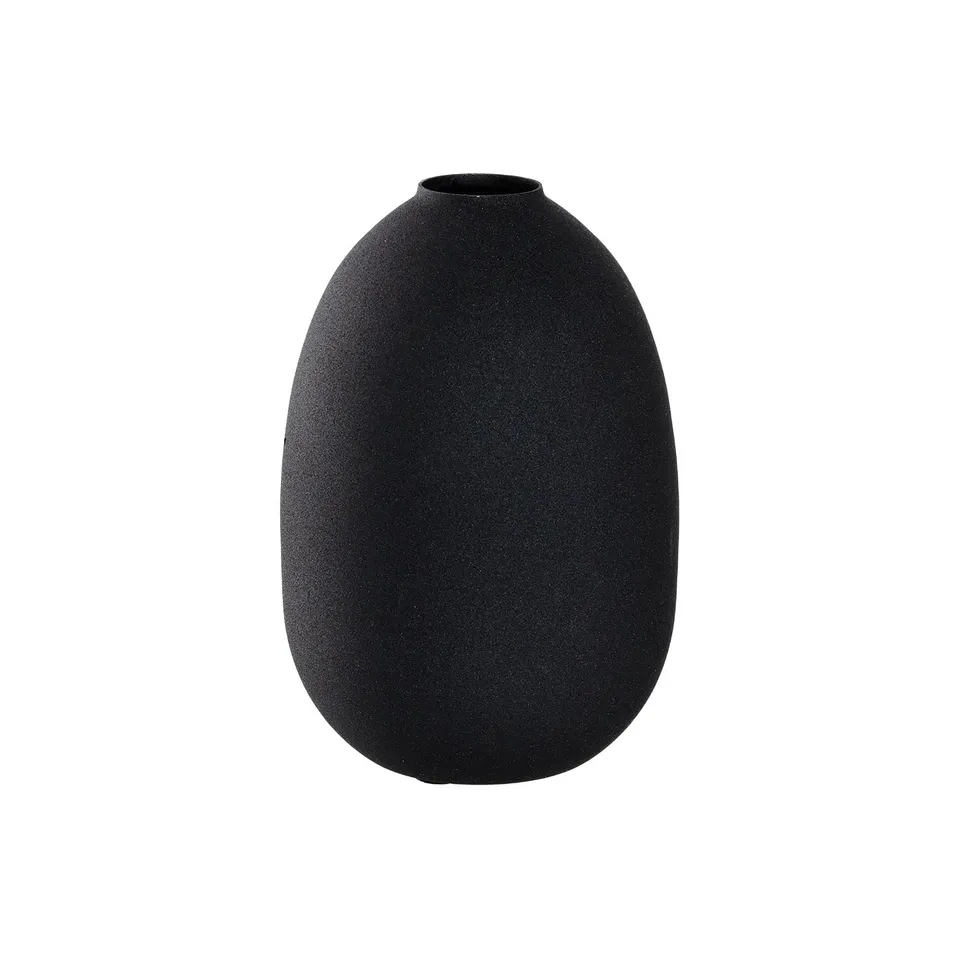leonardo-casolare-vase-19-cm-noir-m-tal-ovale-d-co image 1