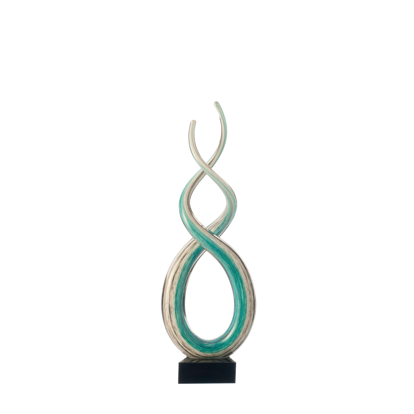 leonardo-sculpture-39-cm-objet-d-co-verre-turquoise image 1