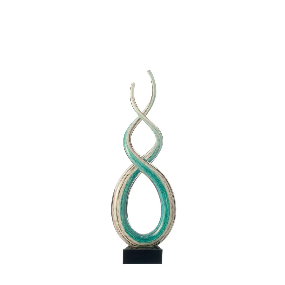 leonardo-sculpture-39-cm-objet-d-co-verre-turquoise image 1