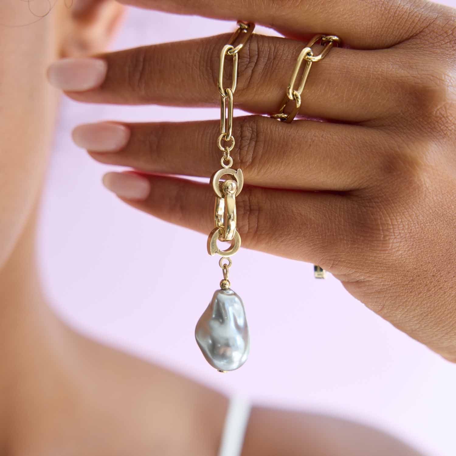leonardo-wilmi-clip-mix-pendentif-perle-gris-dor image 2