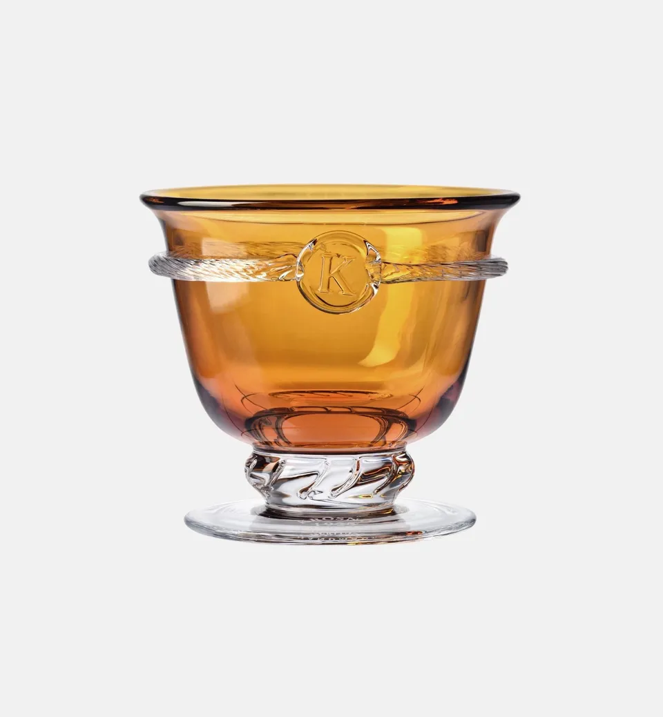 krosno-aurelia-coupe-en-cristal-ambre-17-6-cm-sur-pied image 1