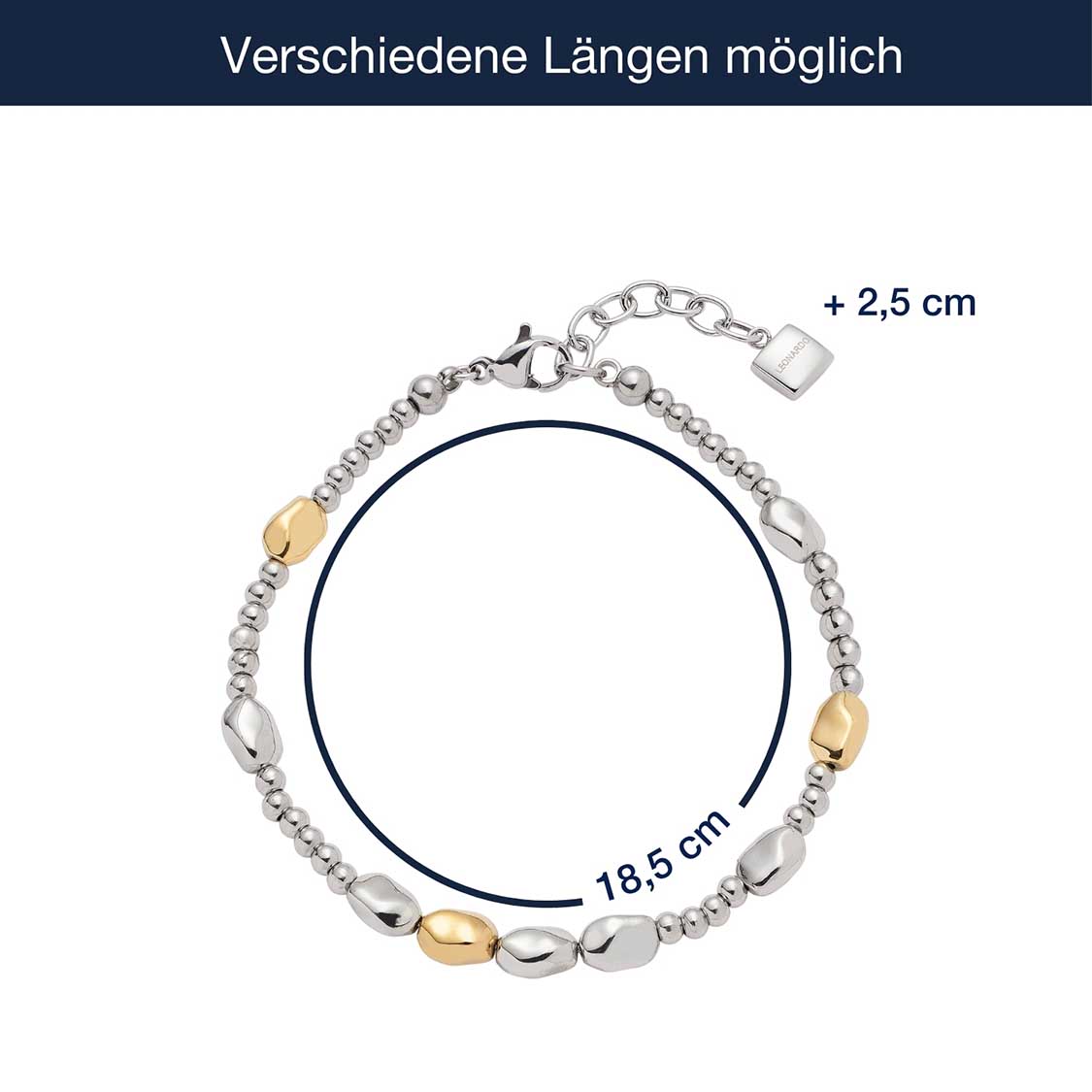 leonardo-veja-bracelet-bicolore-argent-dor-boules image 4