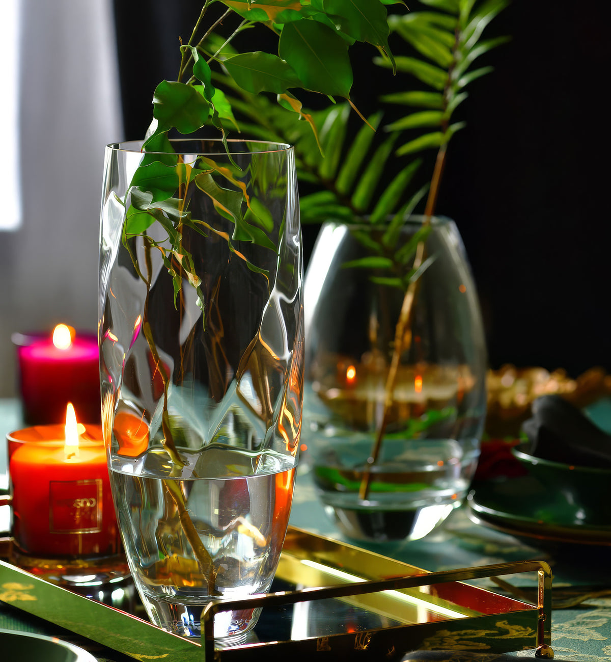 krosno-romance-vase-en-verre-30-cm-transparent image 2