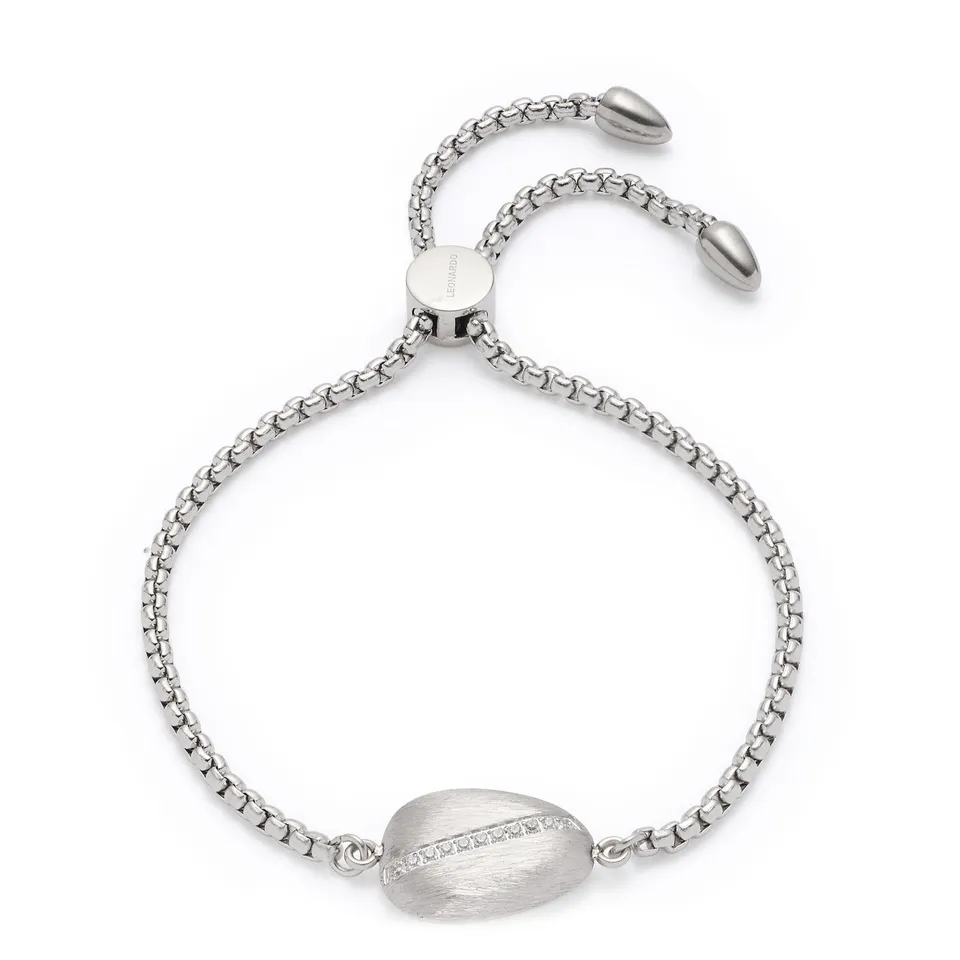 leonardo-ciottolo-bracelet-acier-zirconia-argent image 1